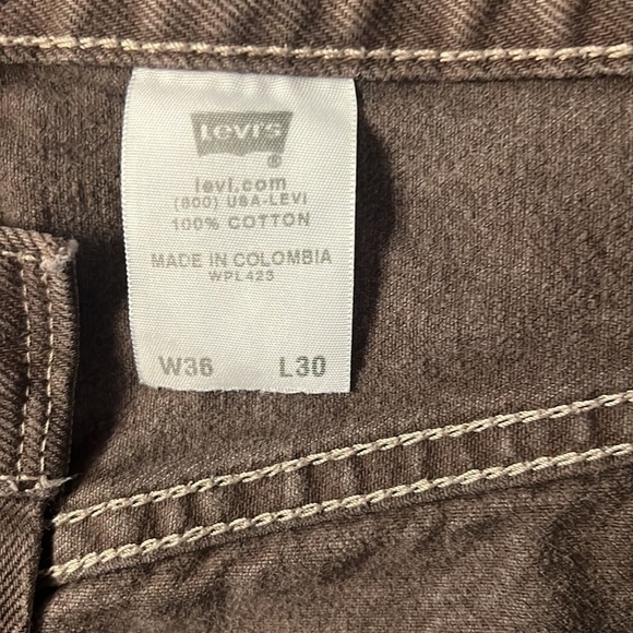LEVI'S brown button fly striaght fit jean SZ 36x30 - Picture 3 of 8